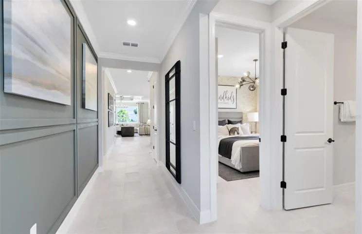 Model Home Design Only. Pictures and furnishings are for illustrative purposes only. Elevations, colors and options may vary. Furniture is for model home staging only.