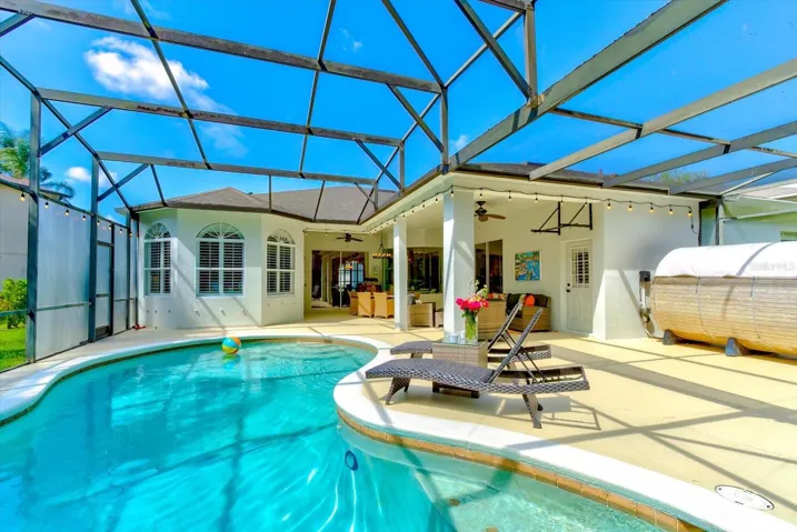 Sparkling pool and lots of shaded space