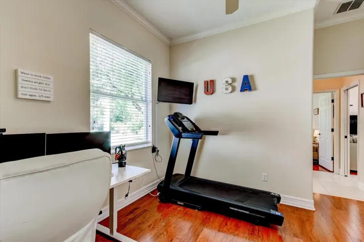 Treadmill with TV set up