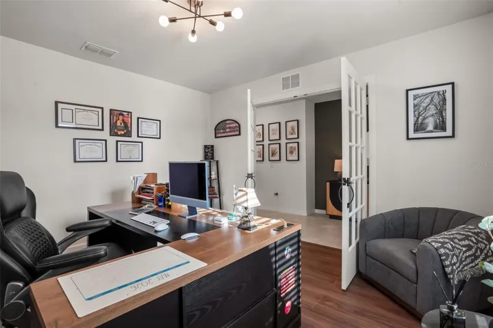 Office with french doors on main floor