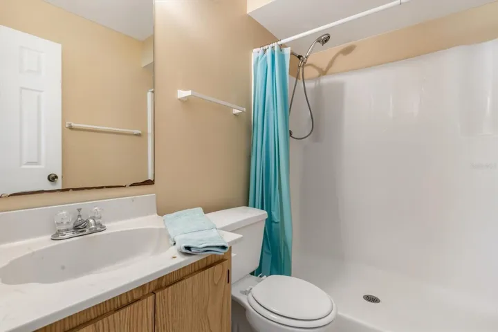 Primary bath has a shower