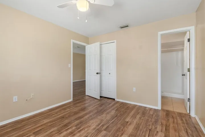 Primary bedroom has a walk in closet and ensuite