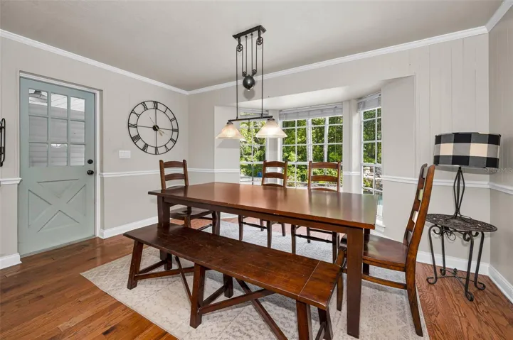 Casual Dining off of Kitchen with view of pool