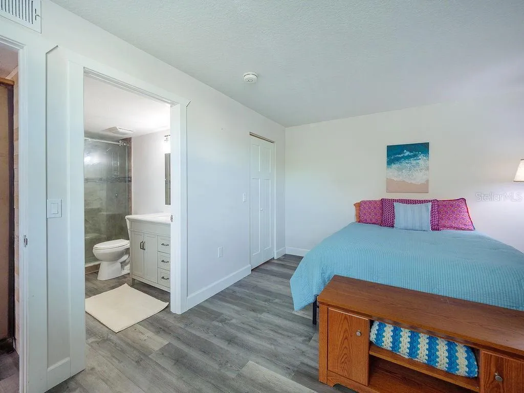 Guest bedroom with large walk in closet