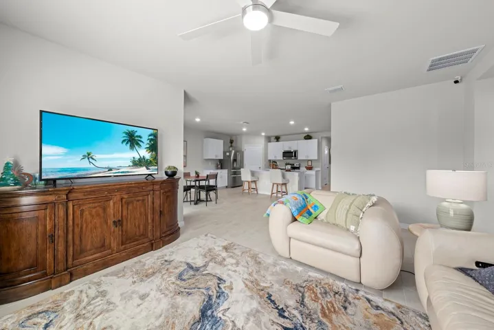 Living room off of the kitchen - great for entertaining!