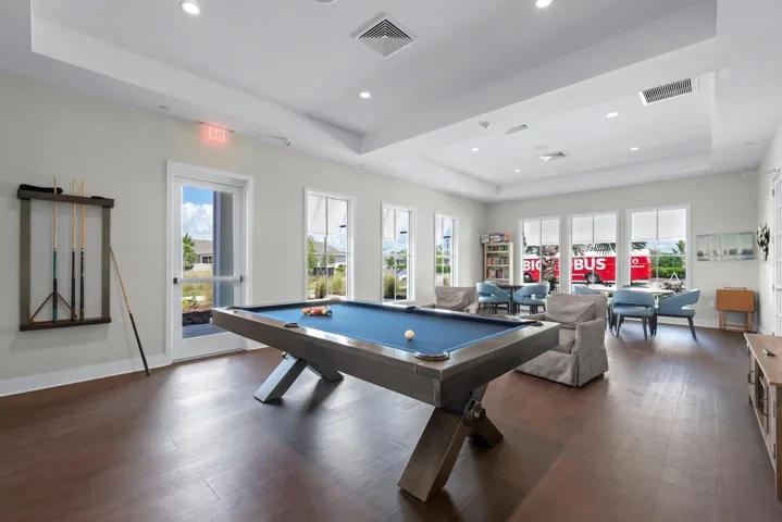 Pool table in the clubhouse.