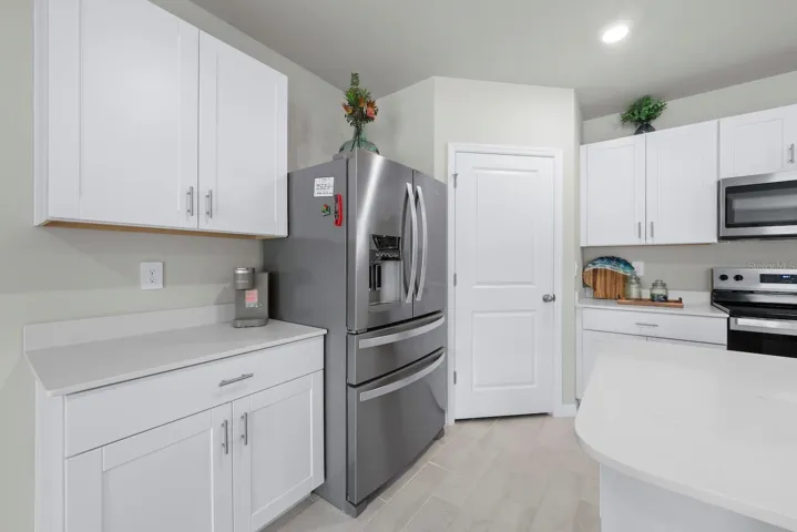 Large fridge and walk-in pantry.