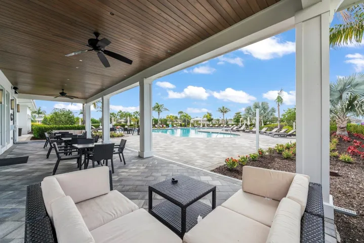 Covered patio space at the resort style pool.