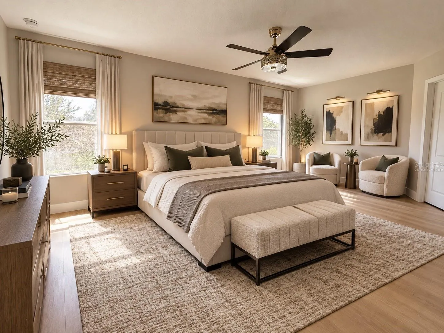 primary bedroom VIRTUALLY STAGED