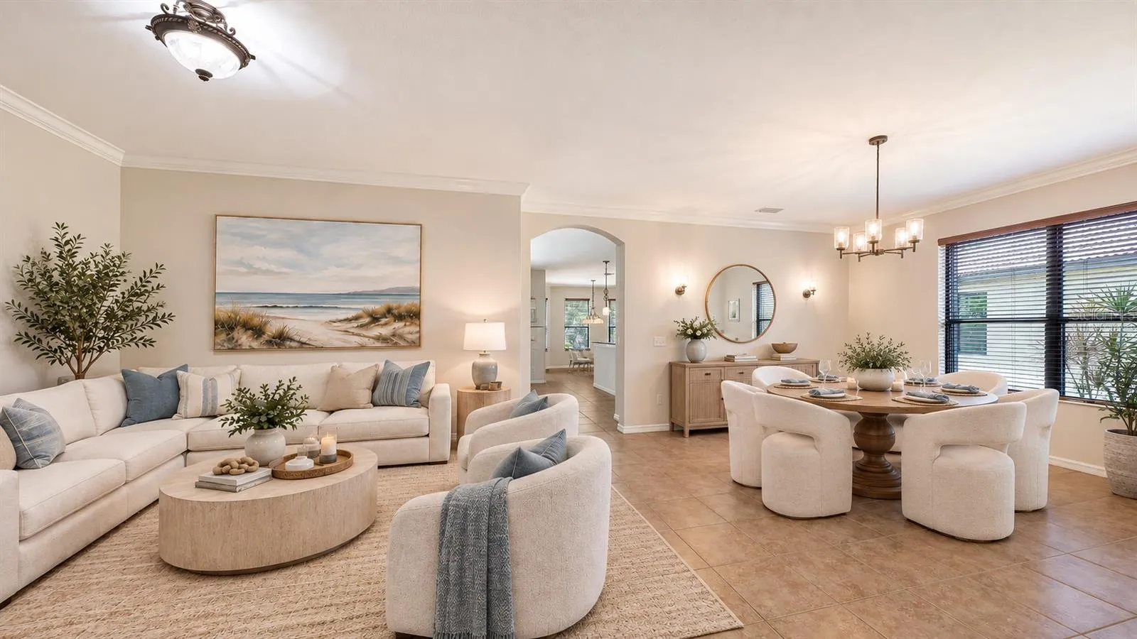 virtually Staged Living and Dining Rooms