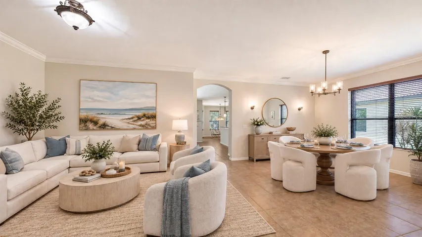 virtually Staged Living and Dining Rooms