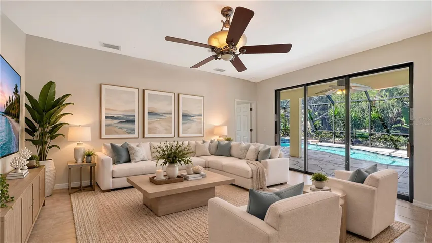 Virtually Staged Family Room