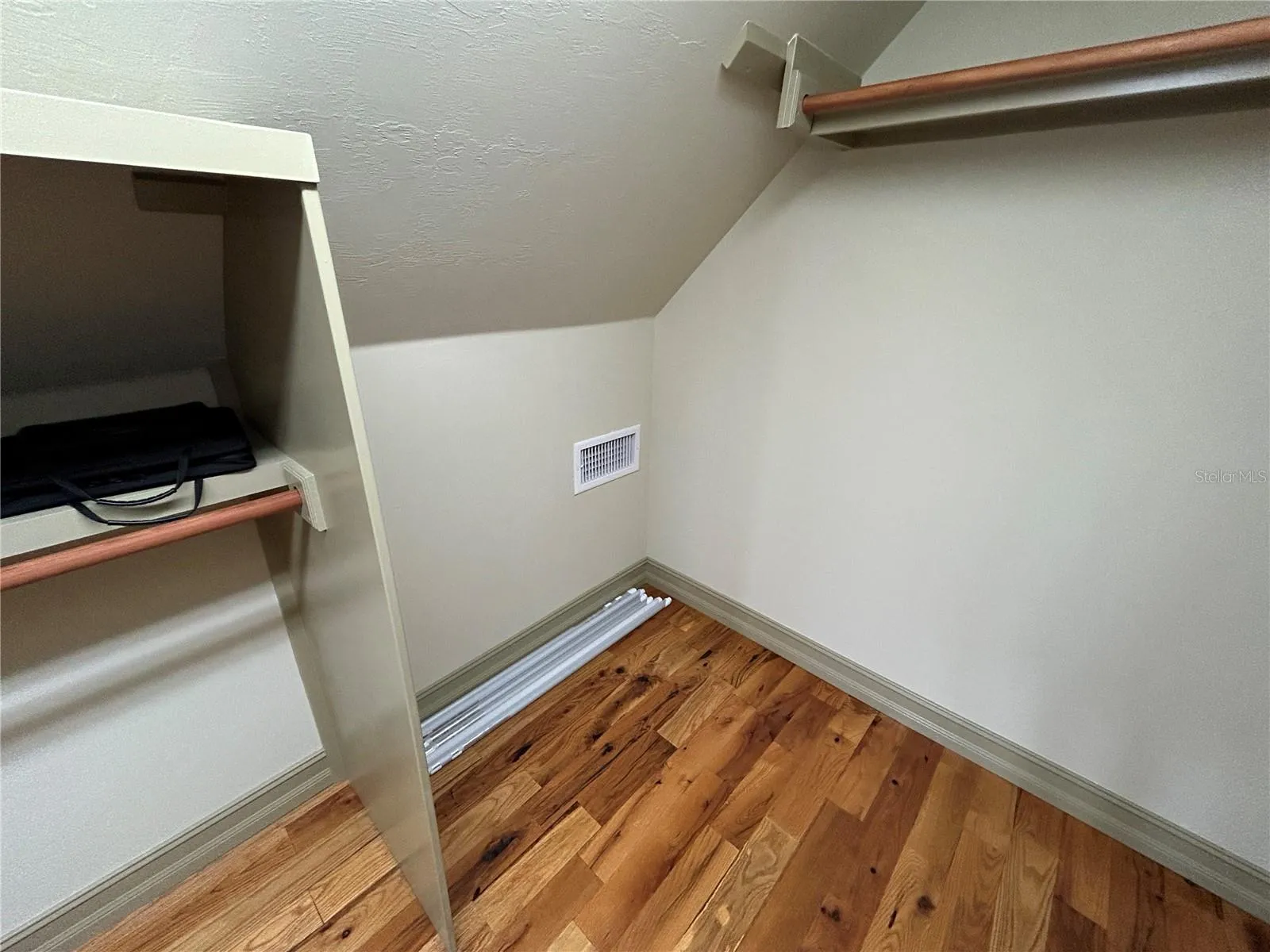 Finished attic clothes closet