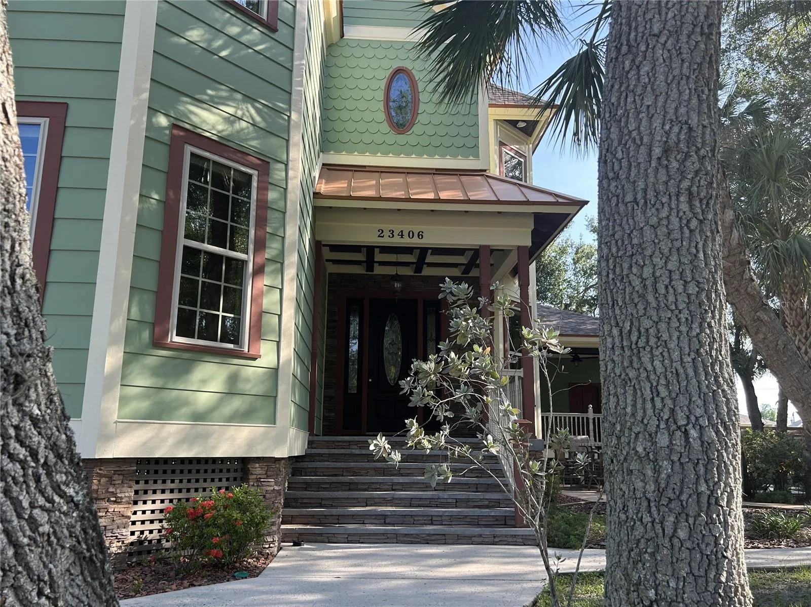 Front walk to entry