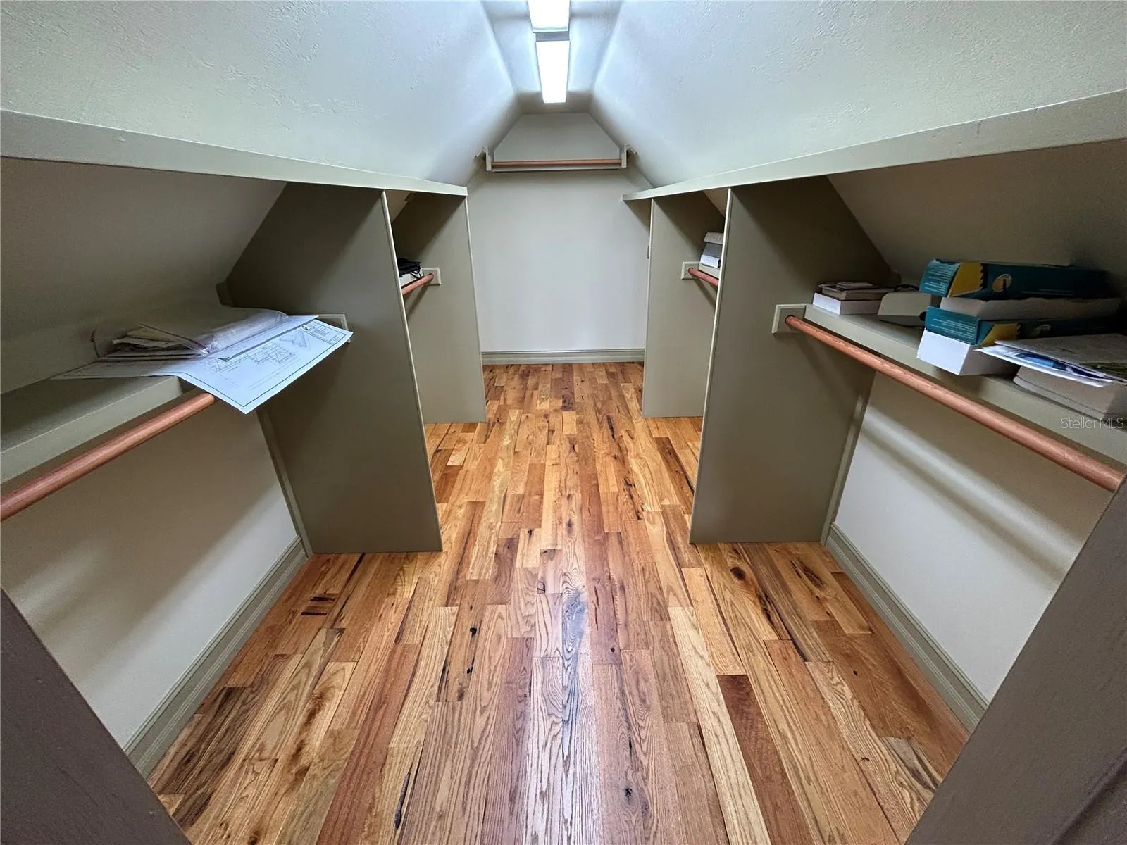 Finished attic clothes closet