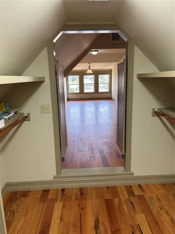 Finished attic clothes closet