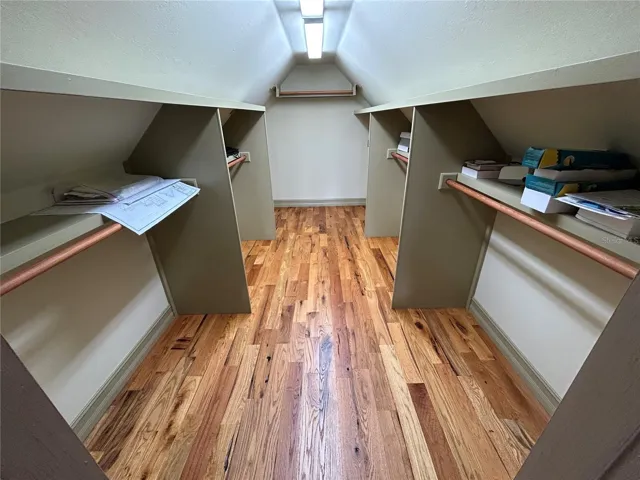 Finished attic clothes closet