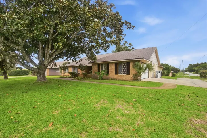 Garage and circular driveway