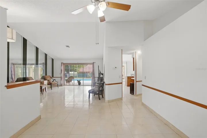 Dining room and living room.