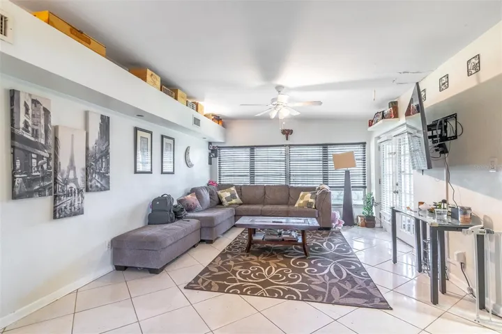 Family Room with French Doors to Screened-In Patio