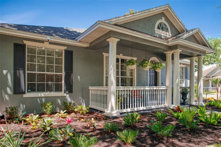 Inviting covered front porch