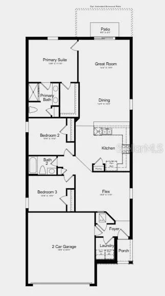 Floor Plan~  Additional Highlights Include: GE refrigerator, top load washer and dryer, LVP flooring throughout the main living area, stainless steel appliances, and window blinds throughout the whole house.