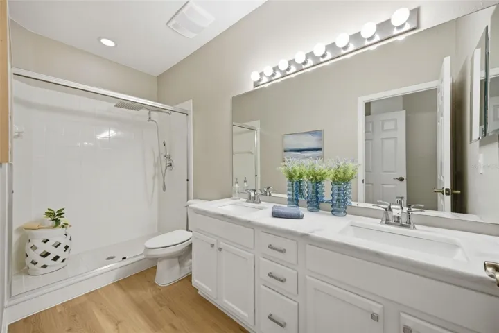 Master bathroom with dual sink