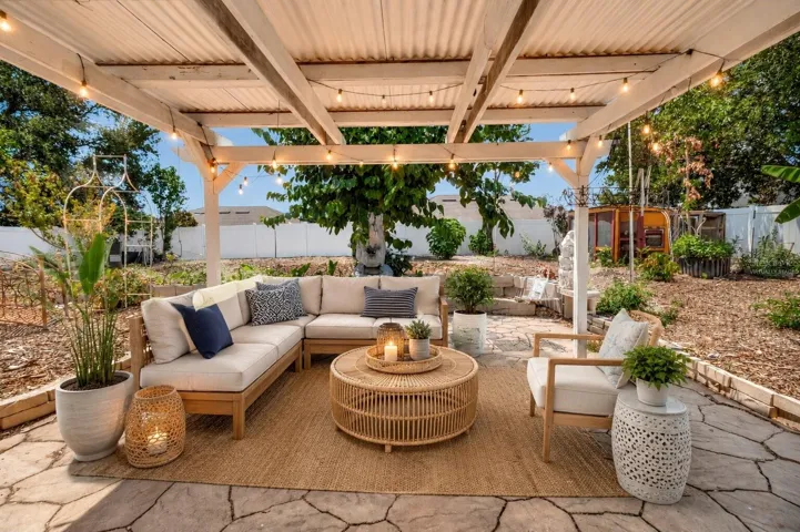 Covered Backyard Patio Virtually Staged