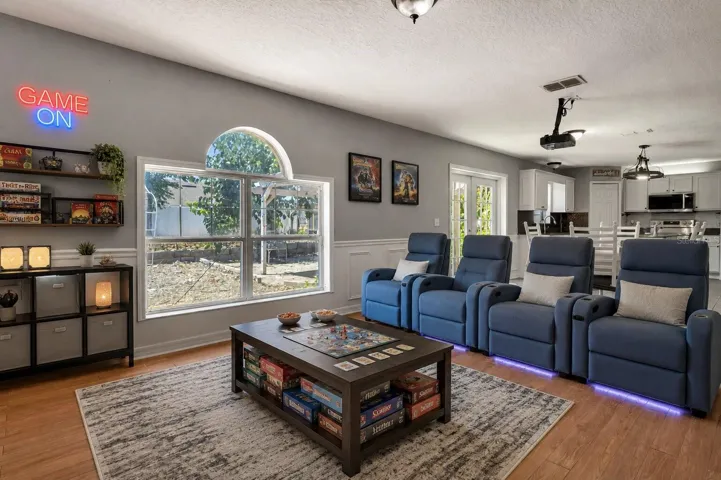 Media Room Virually Staged as Game Room