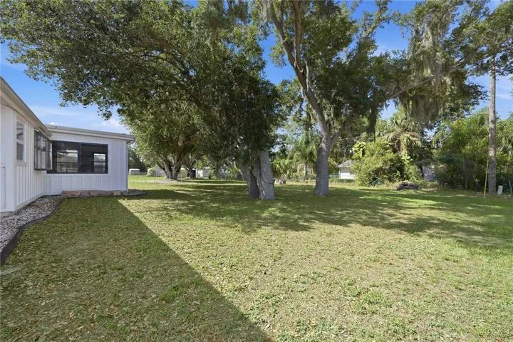BACK YARD WITH BEAUTIFUL OAKS
