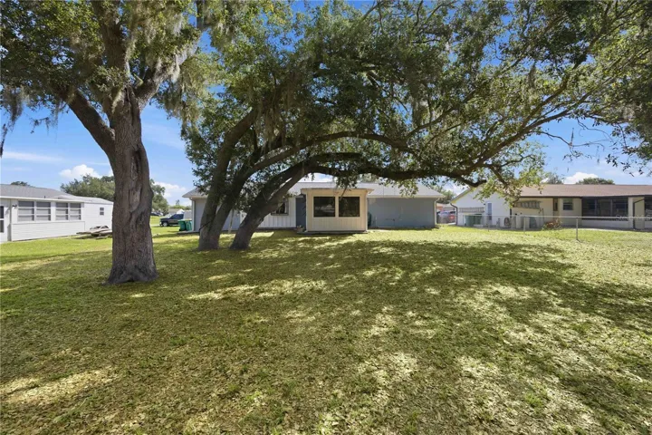 BACK YARD WITH BEAUTIFUL OAKS