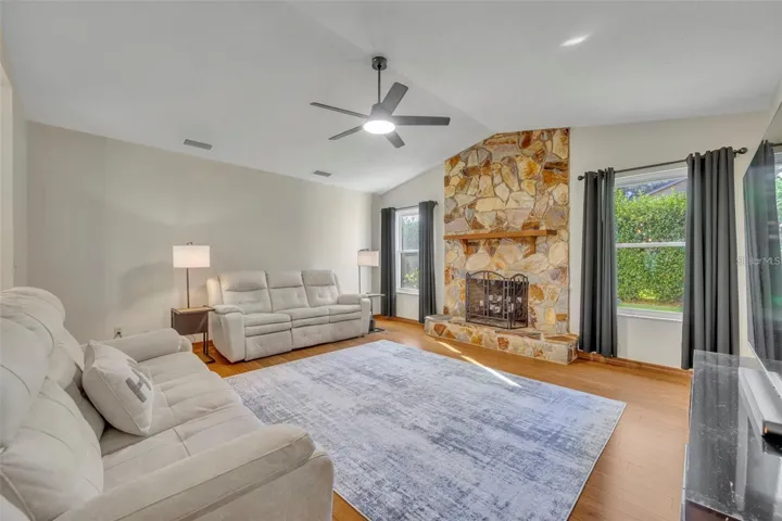 FAMILY ROOM WOOD-BURNING FIREPLACE