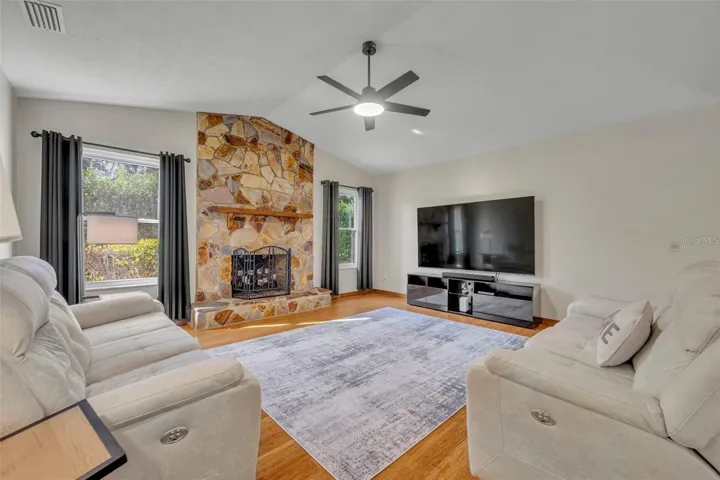 FAMILY ROOM WOOD-BURNING FIREPLACE