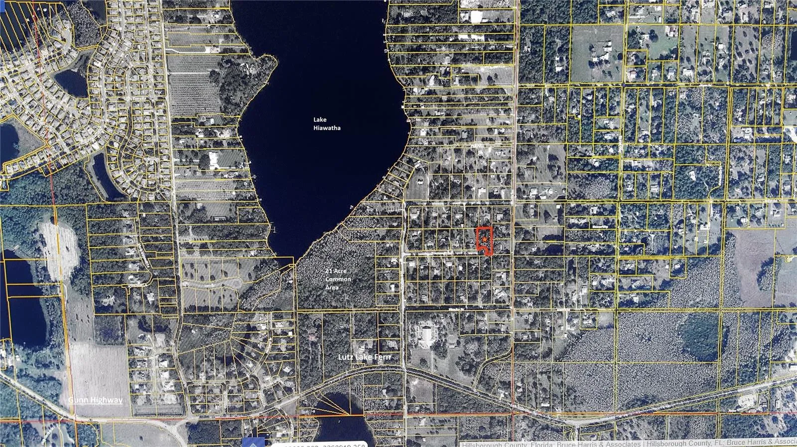 Proximity of the Lot to the 21 Acre HOA owned Park on Lake Hiawatha