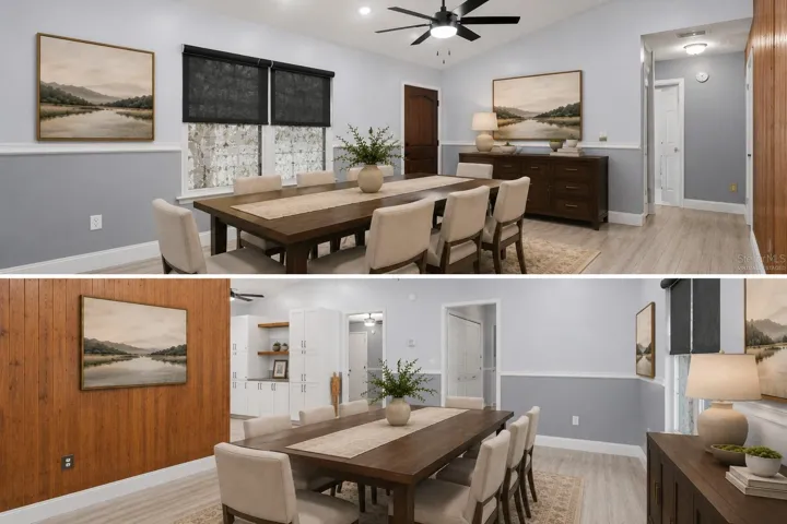 Absolutely stunning dining room! *virtually staged*