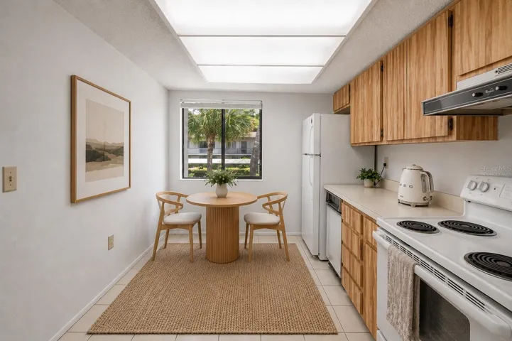 Virtually staged.Kitchen.