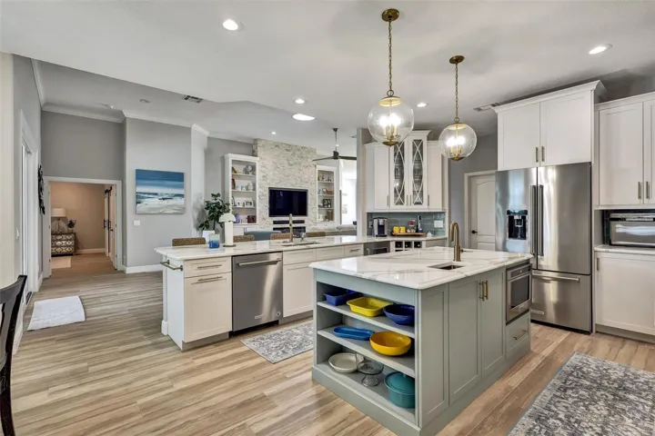 Kitchen with great room views