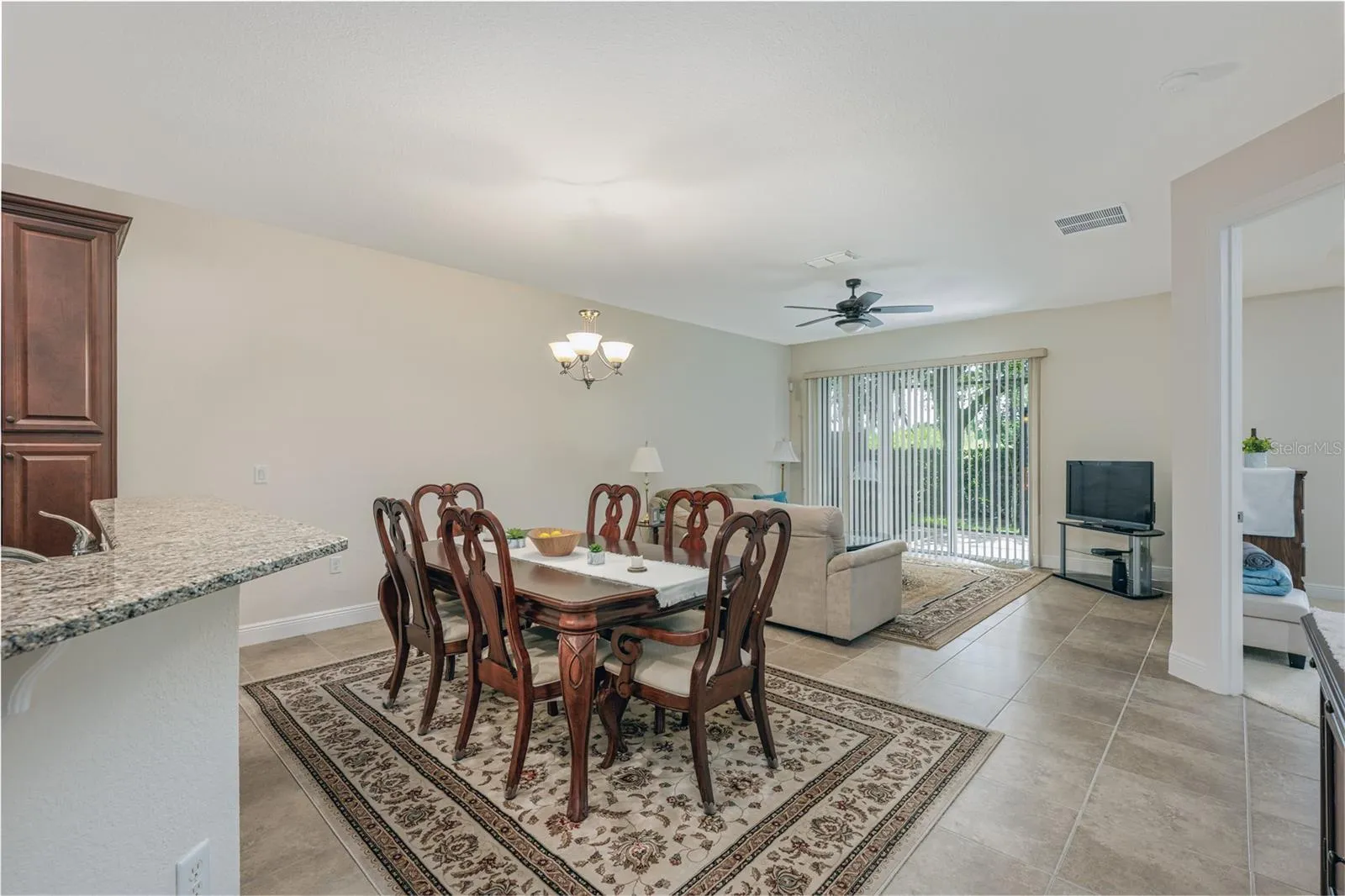 Dining room and living room view