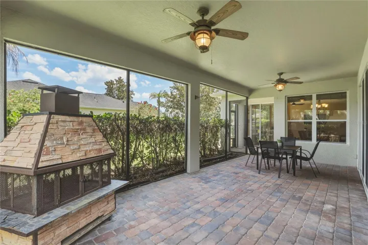 Very large lanai with fireplace
