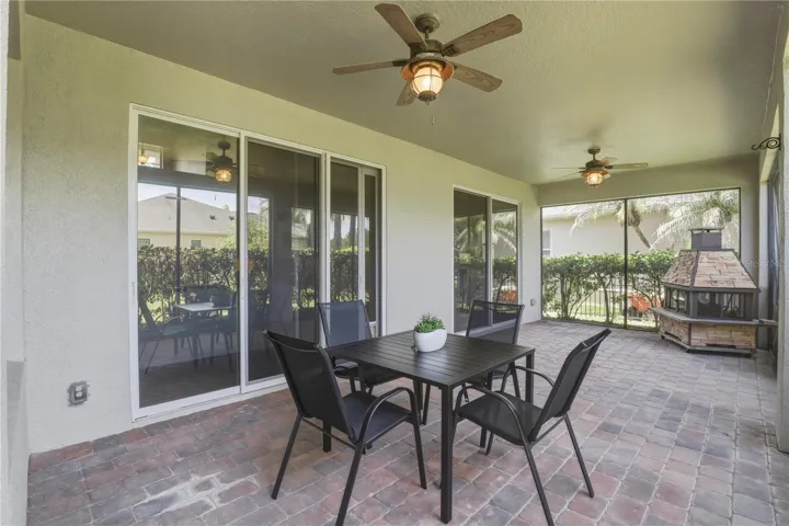 Very large lanai with fireplace