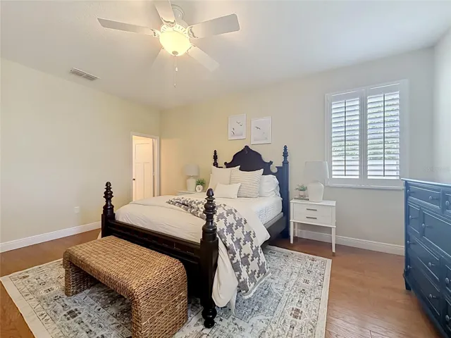 Room features a large walk in closet.