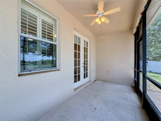 Screened in back porch.