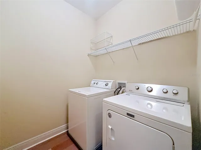 Laundry Room- to the left of the front door and across from the 2 car garage.