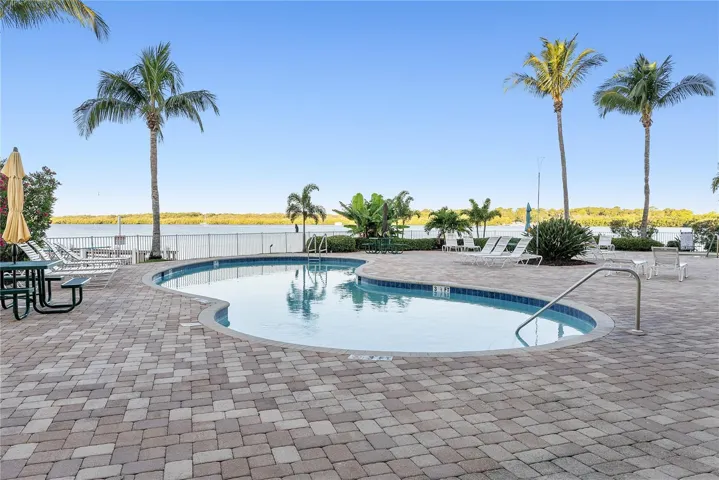 View of waterside heated pool