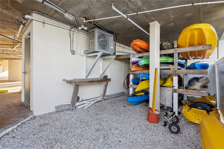 Shared first-come kayak and storage space