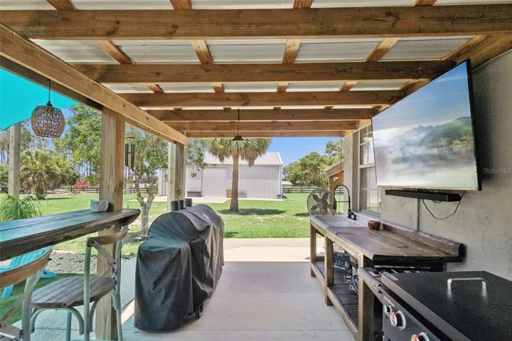 Outdoor Sitting Area towards Workshop