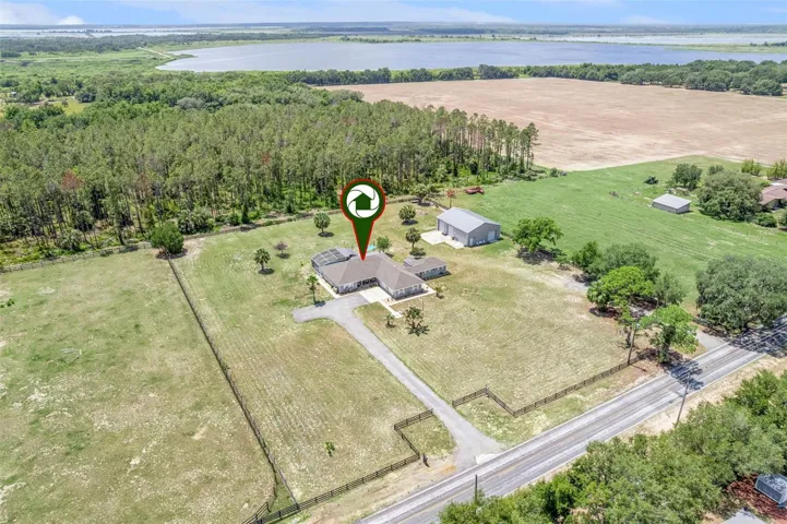 Aerial toward Emeralda Marsh
