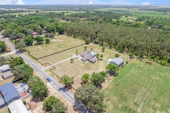 Aerial towards Pine Tree Farm