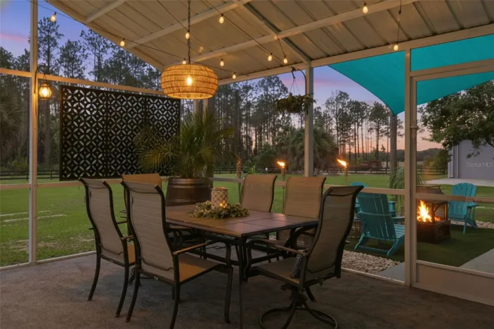 Pool Patio in the evening