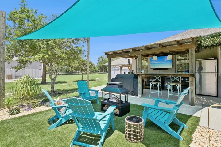 Outdoor Sitting Area towards Outdoor Kitchen